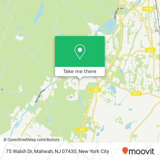Mapa de 75 Walsh Dr, Mahwah, NJ 07430