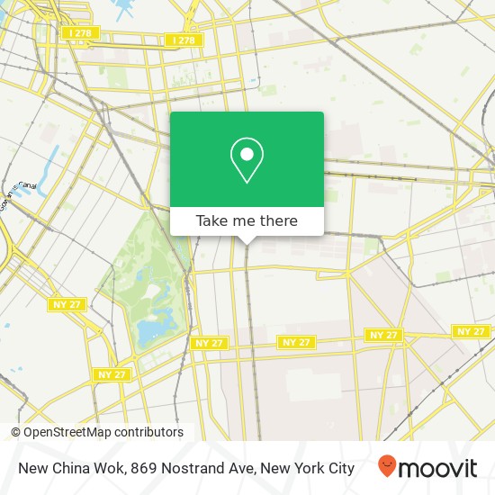 Mapa de New China Wok, 869 Nostrand Ave