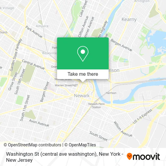 Washington St (central ave washington) map
