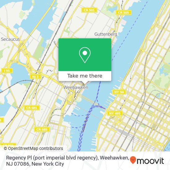 Regency Pl (port imperial blvd regency), Weehawken, NJ 07086 map