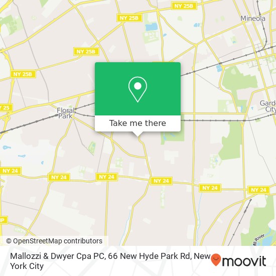 Mapa de Mallozzi & Dwyer Cpa PC, 66 New Hyde Park Rd