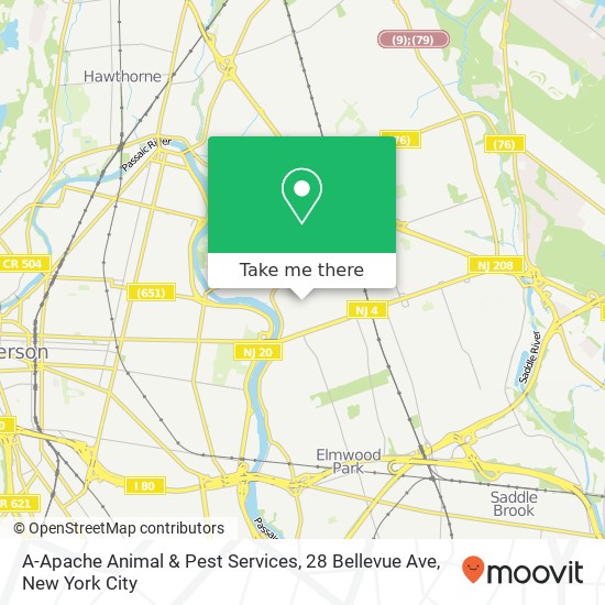 A-Apache Animal & Pest Services, 28 Bellevue Ave map