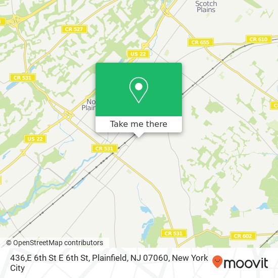 436,E 6th St E 6th St, Plainfield, NJ 07060 map