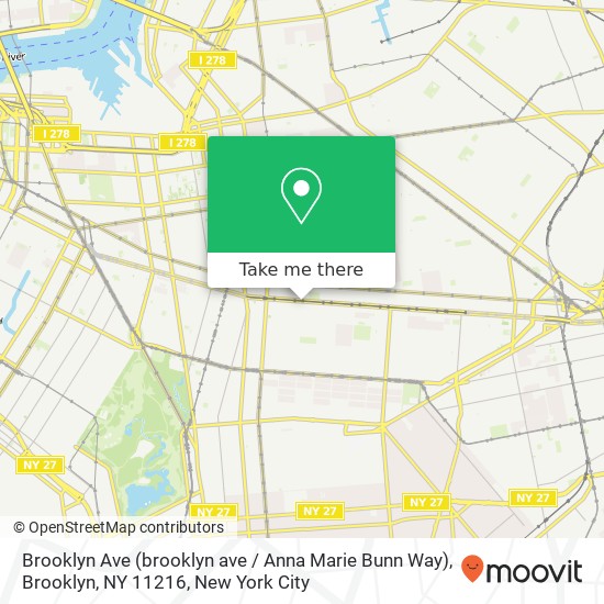 Brooklyn Ave (brooklyn ave / Anna Marie Bunn Way), Brooklyn, NY 11216 map