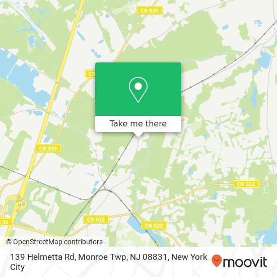 Mapa de 139 Helmetta Rd, Monroe Twp, NJ 08831