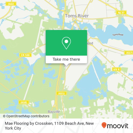 Mapa de Mae Flooring by Crossken, 1109 Beach Ave