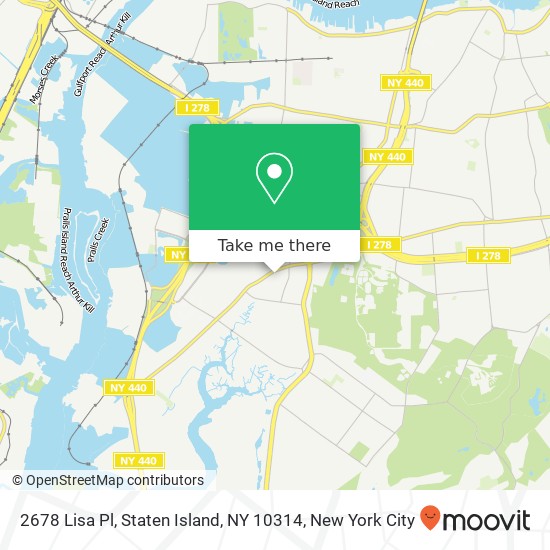 Mapa de 2678 Lisa Pl, Staten Island, NY 10314