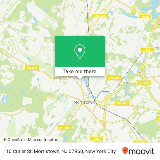 Mapa de 10 Cutler St, Morristown, NJ 07960