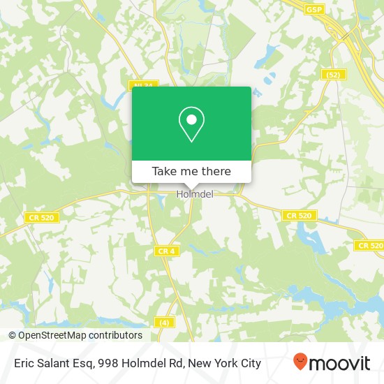 Eric Salant Esq, 998 Holmdel Rd map