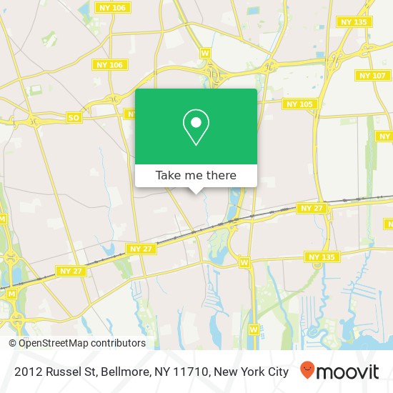 Mapa de 2012 Russel St, Bellmore, NY 11710