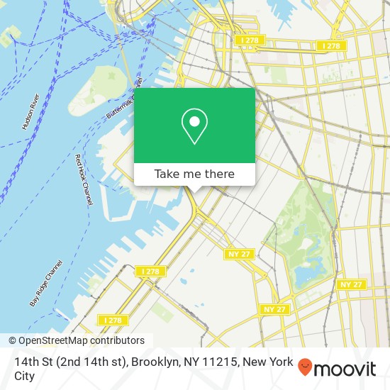 Mapa de 14th St (2nd 14th st), Brooklyn, NY 11215