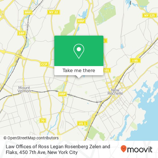 Mapa de Law Offices of Ross Legan Rosenberg Zelen and Flaks, 450 7th Ave