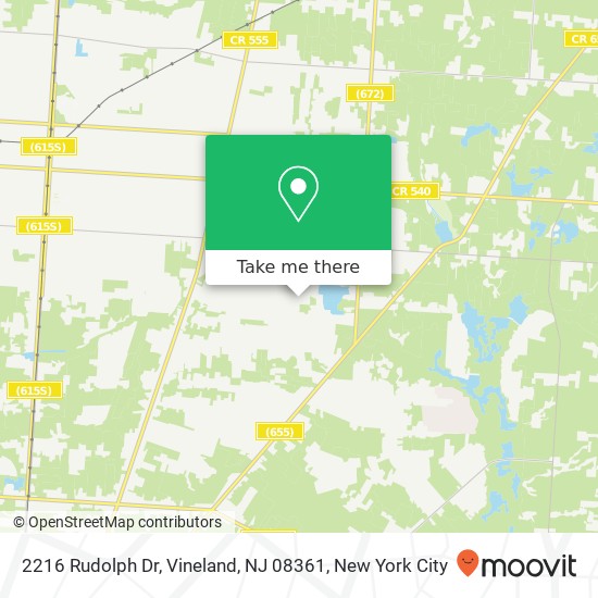 Mapa de 2216 Rudolph Dr, Vineland, NJ 08361