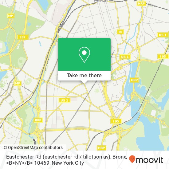 Mapa de Eastchester Rd (eastchester rd / tillotson av), Bronx, <B>NY< / B> 10469