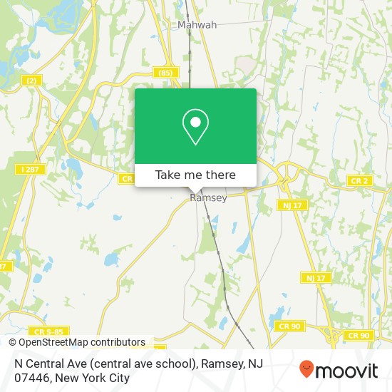 N Central Ave (central ave school), Ramsey, NJ 07446 map