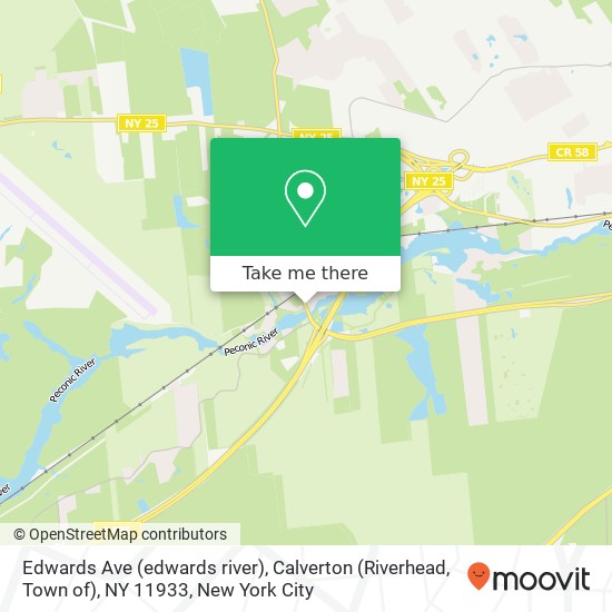 Mapa de Edwards Ave (edwards river), Calverton (Riverhead, Town of), NY 11933