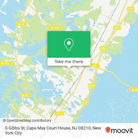 Mapa de S Gibbs St, Cape May Court House, NJ 08210