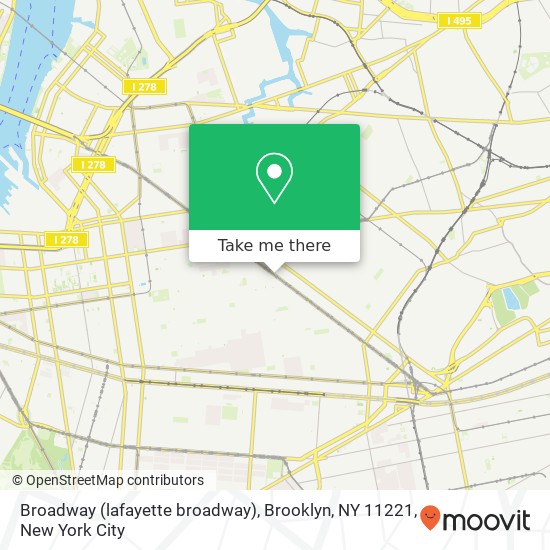 Mapa de Broadway (lafayette broadway), Brooklyn, NY 11221