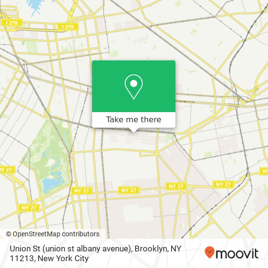 Mapa de Union St (union st albany avenue), Brooklyn, NY 11213