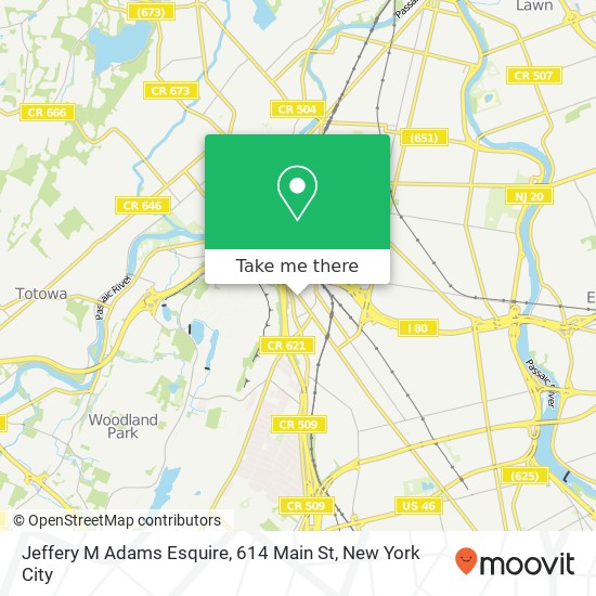 Mapa de Jeffery M Adams Esquire, 614 Main St