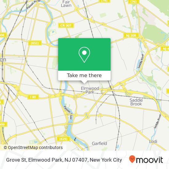 Mapa de Grove St, Elmwood Park, NJ 07407