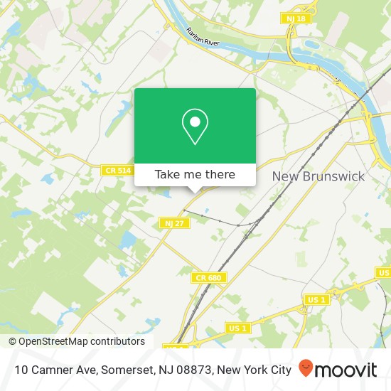 Mapa de 10 Camner Ave, Somerset, NJ 08873