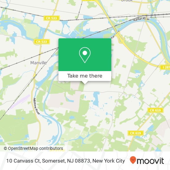 Mapa de 10 Canvass Ct, Somerset, NJ 08873