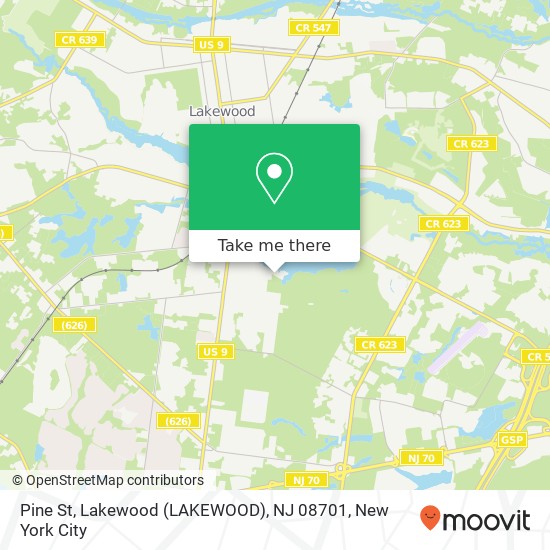 Pine St, Lakewood (LAKEWOOD), NJ 08701 map