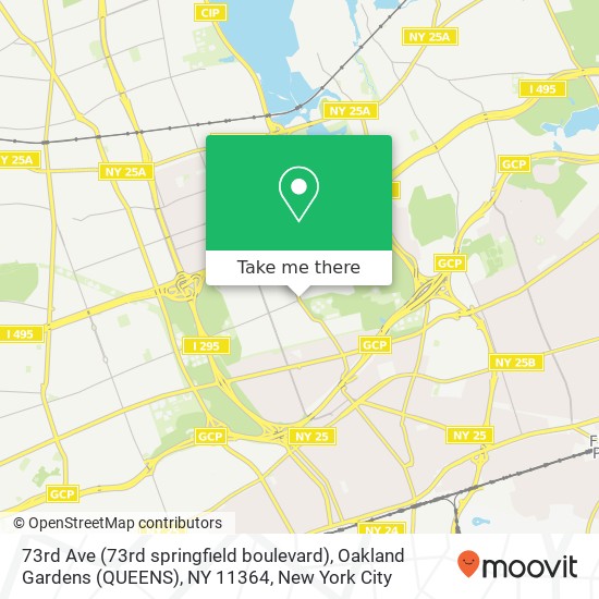 73rd Ave (73rd springfield boulevard), Oakland Gardens (QUEENS), NY 11364 map