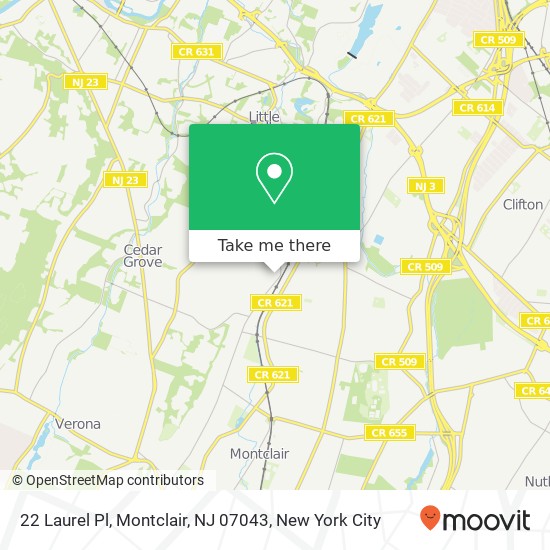 22 Laurel Pl, Montclair, NJ 07043 map