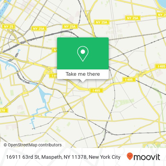 Mapa de 16911 63rd St, Maspeth, NY 11378