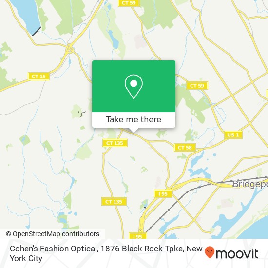 Mapa de Cohen's Fashion Optical, 1876 Black Rock Tpke