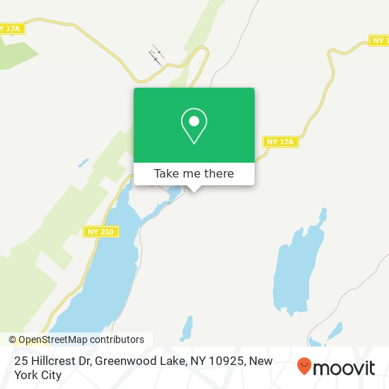 Mapa de 25 Hillcrest Dr, Greenwood Lake, NY 10925