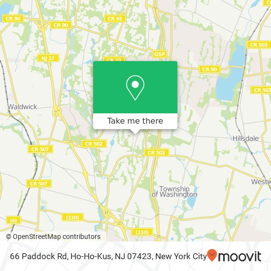 Mapa de 66 Paddock Rd, Ho-Ho-Kus, NJ 07423