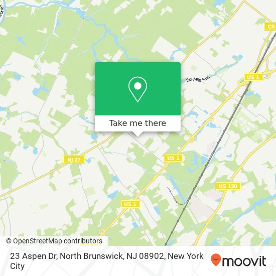 Mapa de 23 Aspen Dr, North Brunswick, NJ 08902