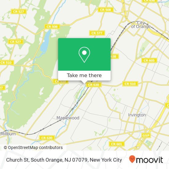 Mapa de Church St, South Orange, NJ 07079