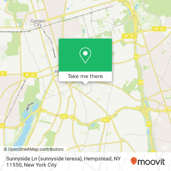 Mapa de Sunnyside Ln (sunnyside teresa), Hempstead, NY 11550