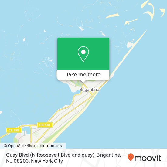 Mapa de Quay Blvd (N Roosevelt Blvd and quay), Brigantine, NJ 08203