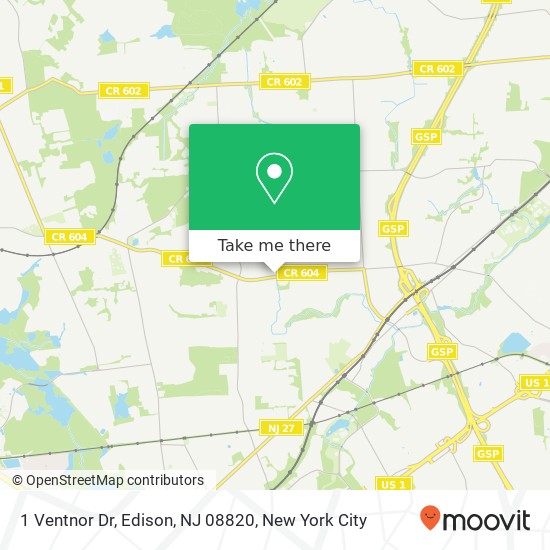 Mapa de 1 Ventnor Dr, Edison, NJ 08820