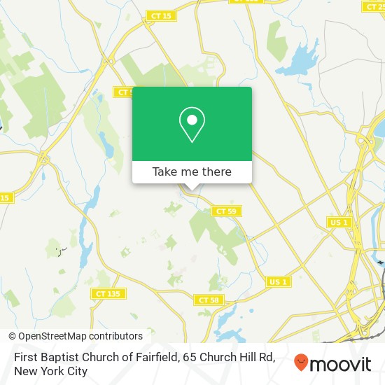 First Baptist Church of Fairfield, 65 Church Hill Rd map