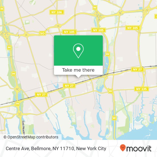 Mapa de Centre Ave, Bellmore, NY 11710