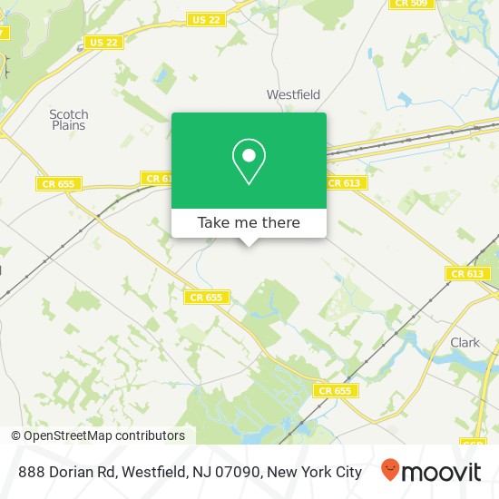 888 Dorian Rd, Westfield, NJ 07090 map