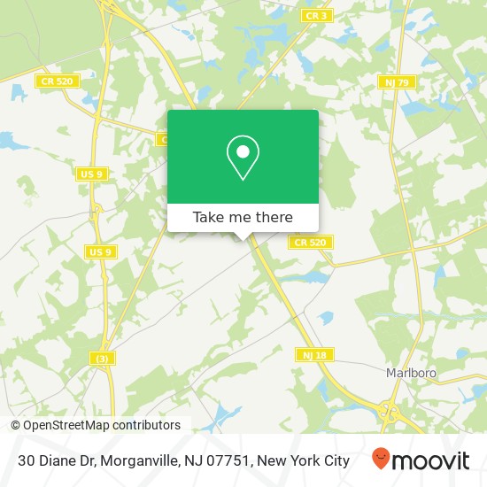 Mapa de 30 Diane Dr, Morganville, NJ 07751