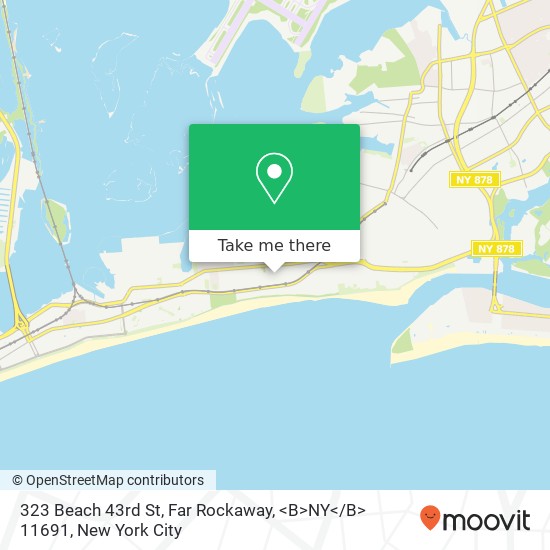 Mapa de 323 Beach 43rd St, Far Rockaway, <B>NY< / B> 11691