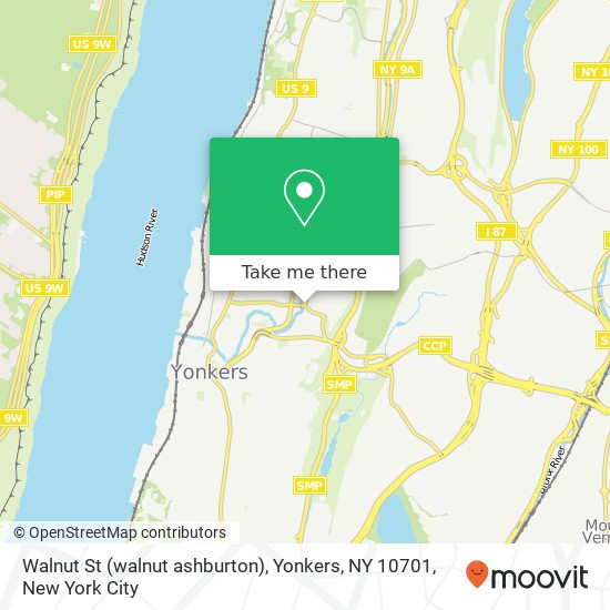 Mapa de Walnut St (walnut ashburton), Yonkers, NY 10701