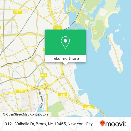 Mapa de 3121 Valhalla Dr, Bronx, NY 10465