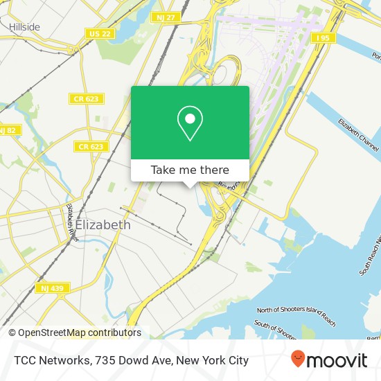 Mapa de TCC Networks, 735 Dowd Ave