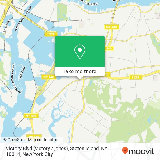 Mapa de Victory Blvd (victory / jones), Staten Island, NY 10314
