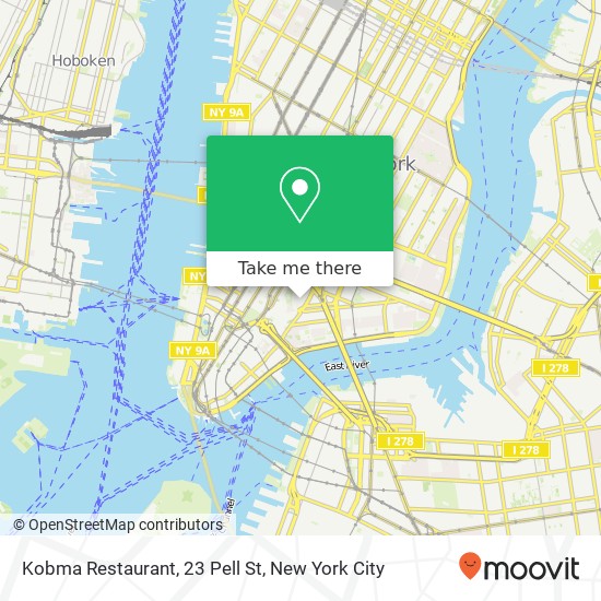 Mapa de Kobma Restaurant, 23 Pell St