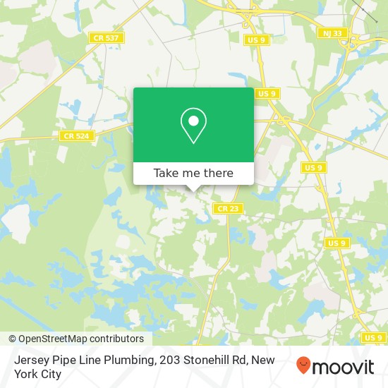 Mapa de Jersey Pipe Line Plumbing, 203 Stonehill Rd